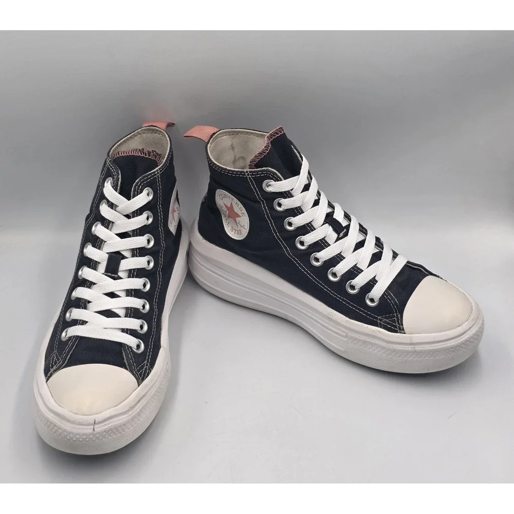 Converse Chuck Taylor AllStar High Move Platform Womens Black-Pink Sneakers 6.5